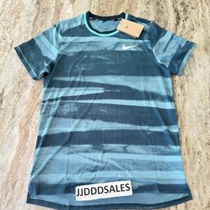 Nike Court Advantage Men's Tennis Shirt Denim Turquoise FQ2090-464 Men’s Small